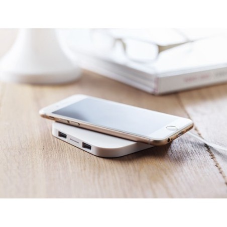 Chargeur sans fil personnalisé 4000 mAh UNIPAD Matières : ABS Couleurs : blanc cadeau collaborateur premium