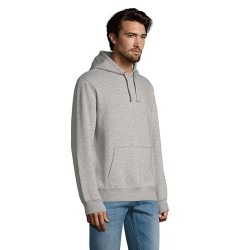 Sweat Capuche Éco-responsable Personnalisable 280 - Spencer Taille textile : 3XL Couleurs : gris chiné marquage laser ultra préc