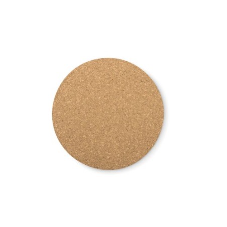 Sous-verres ronds personnalisés en liège BIERPON Matières : liège Couleurs : bois