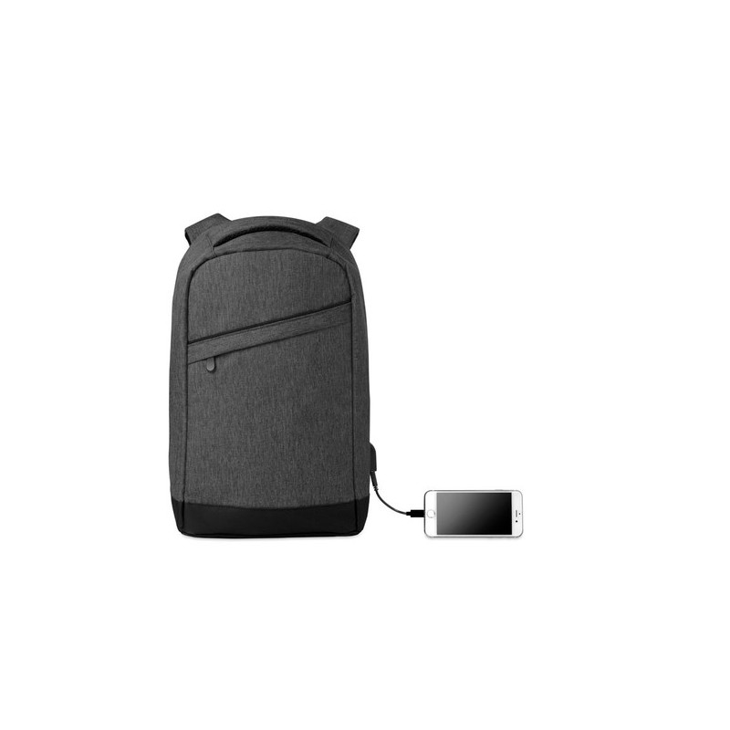 Sac à dos antivol personnalisé pour les pros pas cher - BERLIN Matières : PET Couleurs : noir marquage laser ultra précis