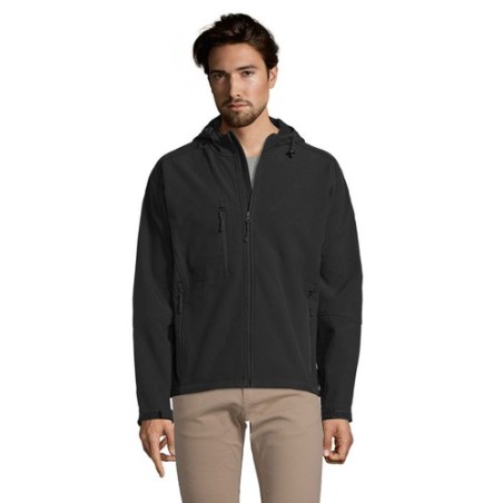 Veste Softshell Éco-responsable et Pratique 340g Personnalisée - REPLAY Men Taille textile : XL Couleurs : noir impression haute