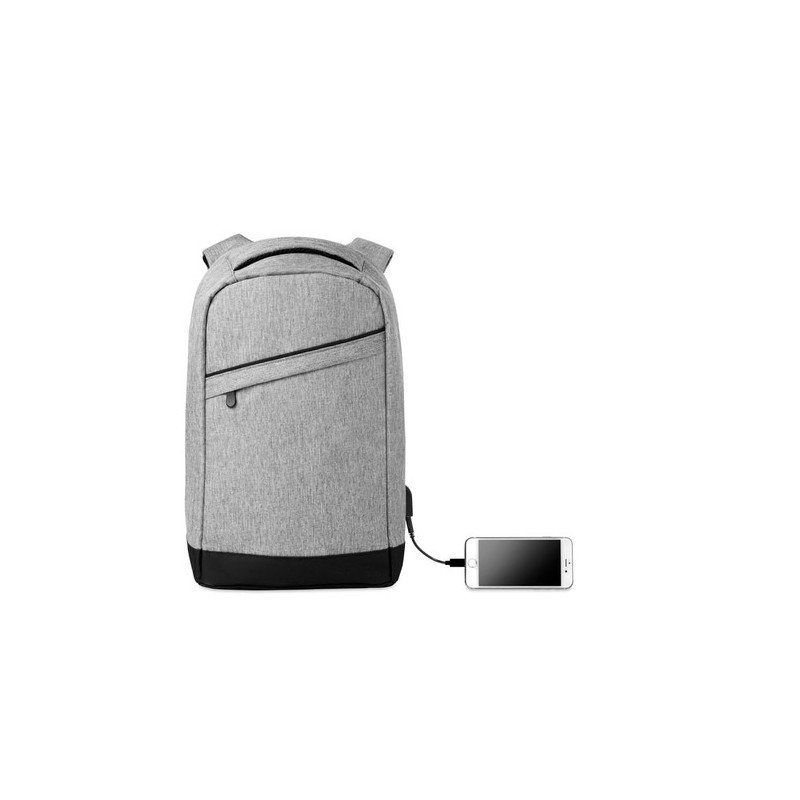 Sac à dos antivol personnalisé pour les pros pas cher - BERLIN Matières : PET Couleurs : gris impression haute définition