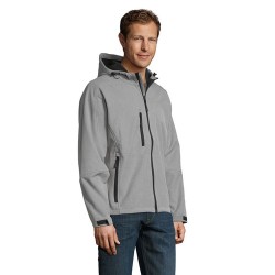 Veste Softshell Éco-responsable et Pratique 340g Personnalisée - REPLAY Men Taille textile : M Couleurs : gris chiné personnalis