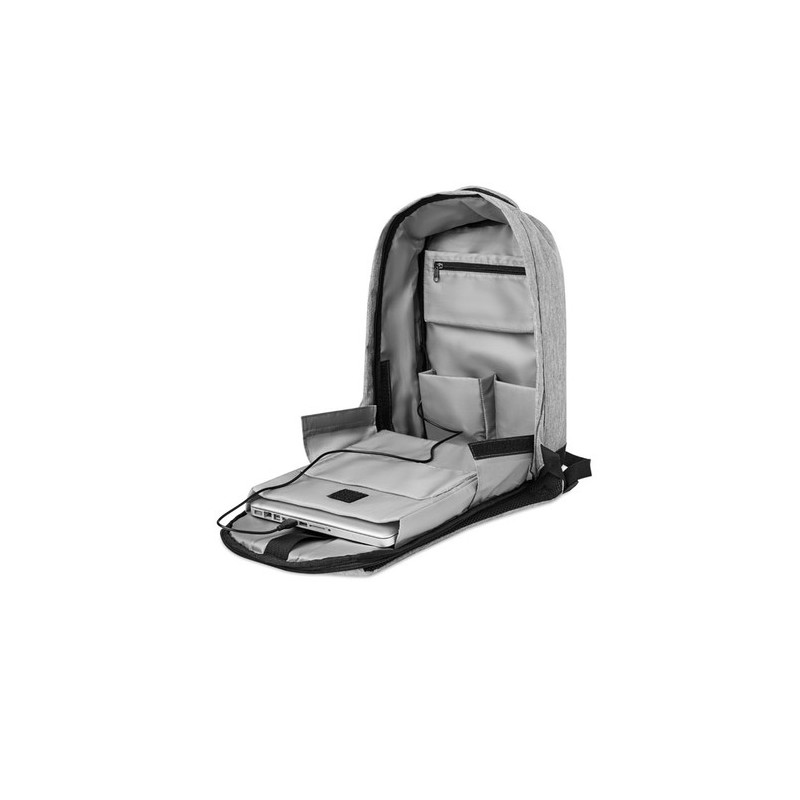 Sac à dos antivol personnalisé pour les pros pas cher - BERLIN Matières : PET Couleurs : gris personnalisation rapide en France