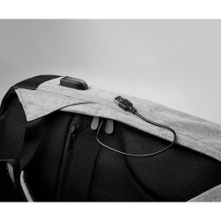 Sac à dos antivol personnalisé pour les pros pas cher - BERLIN Matières : PET Couleurs : gris personnalisation sur mesure