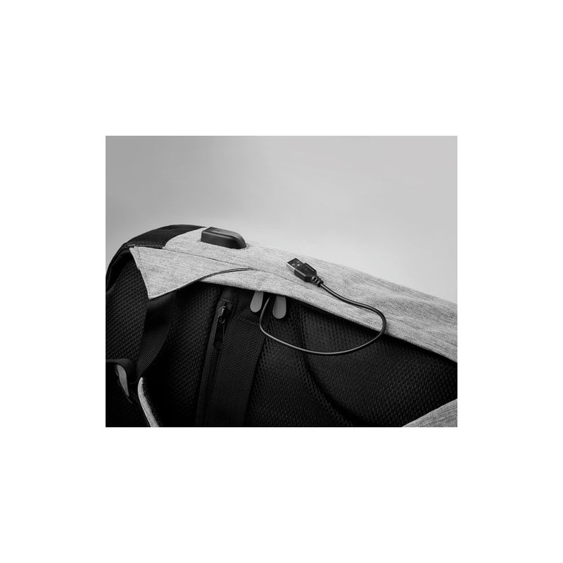 Sac à dos antivol personnalisé pour les pros pas cher - BERLIN Matières : PET Couleurs : gris personnalisation sur mesure