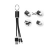 Porte-clés Pratique Personnalisé Chargeur USB 3 Types RIZO Matières : PVC Couleurs : noir