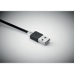 Porte-clés Pratique Personnalisé Chargeur USB 3 Types RIZO Matières : PVC Couleurs : noir livraison express 24h 48h