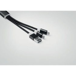 Porte-clés Pratique Personnalisé Chargeur USB 3 Types RIZO Matières : PVC Couleurs : noir cadeau client original