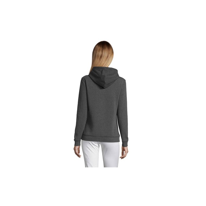 Sweat-shirt Femme Personnalisé à Capuche - Spencer Taille textile : XL Couleurs : anthracite chiné personnalisation sur mesure