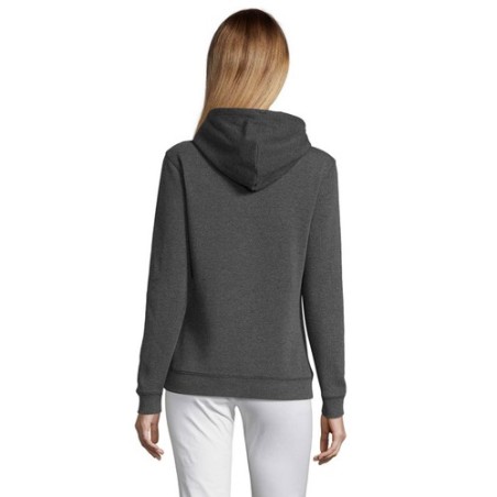 Sweat-shirt Femme Personnalisé à Capuche - Spencer Taille textile : XL Couleurs : anthracite chiné personnalisation sur mesure