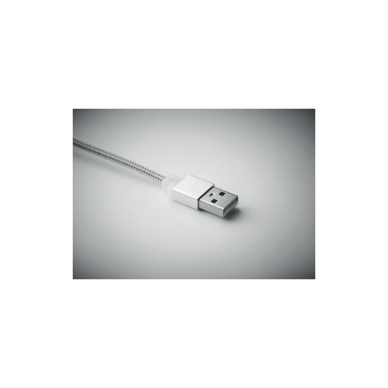 Porte-clés Pratique Personnalisé Chargeur USB 3 Types RIZO Matières : PVC Couleurs : argenté cadeau collaborateur premium