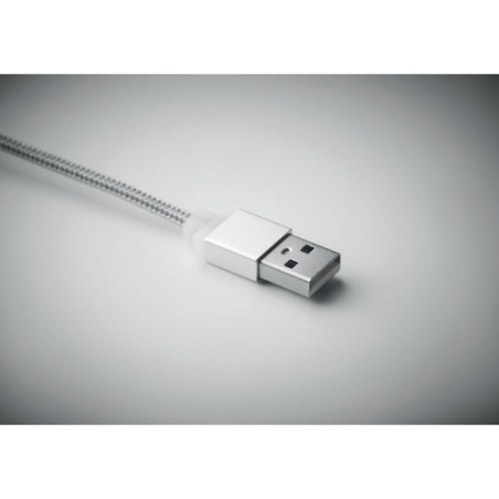 Porte-clés Pratique Personnalisé Chargeur USB 3 Types RIZO Matières : PVC Couleurs : argenté cadeau collaborateur premium