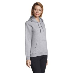 Sweat-shirt Femme Personnalisé à Capuche - Spencer Taille textile : XXL Couleurs : gris chiné cadeau affaires élégant