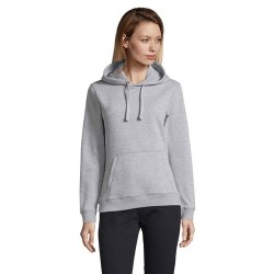 Sweat-shirt Femme Personnalisé à Capuche - Spencer Taille textile : XS Couleurs : gris chiné objet promotionnel éco-responsable