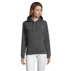 Sweat-shirt Femme Personnalisé à Capuche - Spencer Taille textile : L Couleurs : anthracite chiné personnalisation sur mesure