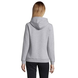 Sweat-shirt Femme Personnalisé à Capuche - Spencer Taille textile : L Couleurs : gris chiné impression haute définition