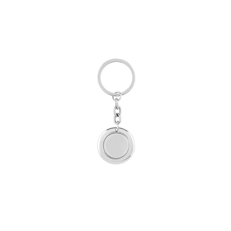 Porte-clés personnalisés avec jeton aimanté FLAT RING Matières : acier inoxydable Couleurs : argenté brillant personnalisable av