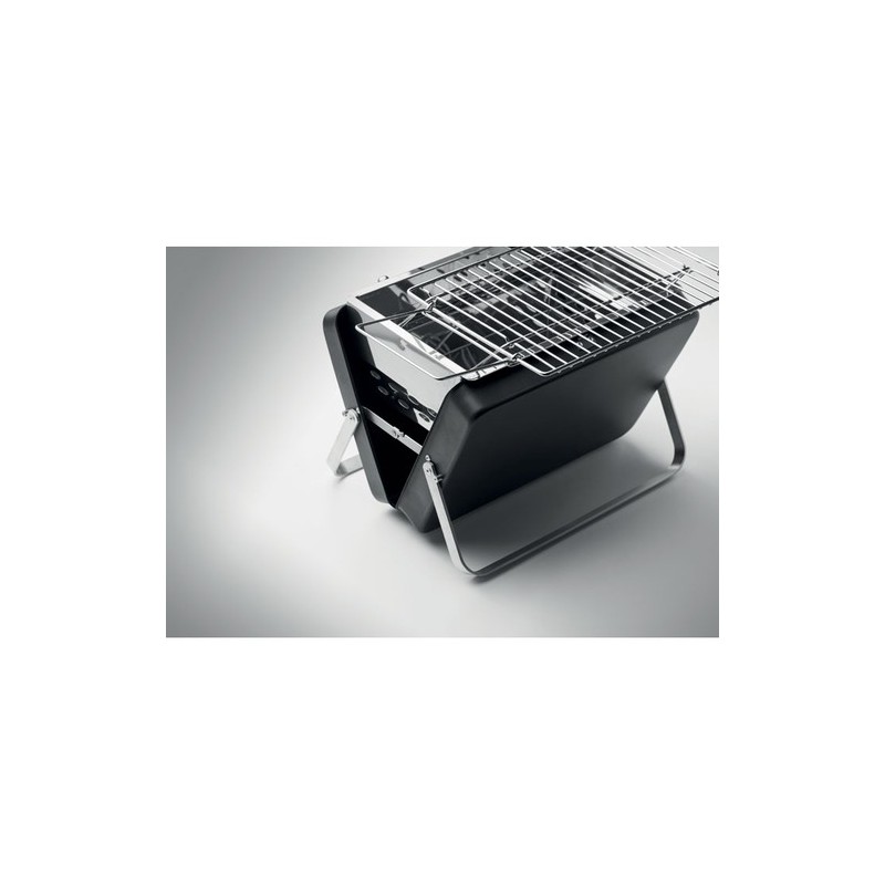 Barbecue portable personnalisable avec support - BBQ TO GO Matières : acier inoxydable Couleurs : noir impression haute définiti
