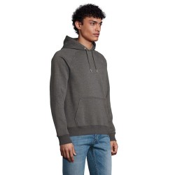 Sweat Capuche Éco-responsable Personnalisable STELLAR Matières : coton biologique Taille textile : L Couleurs : anthracite chiné