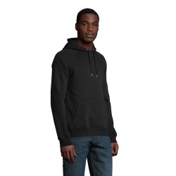 Sweat Capuche Éco-responsable Personnalisable STELLAR Matières : coton biologique Taille textile : M Couleurs : noir impression 