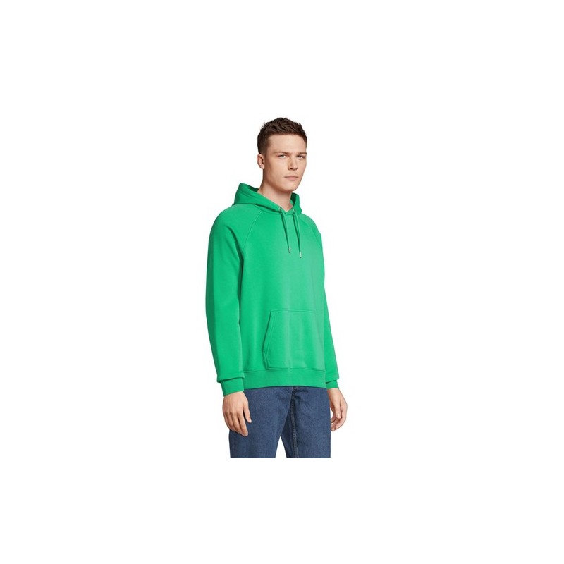 Sweat Capuche Éco-responsable Personnalisable STELLAR Matières : coton biologique Taille textile : M Couleurs : vert printemps o
