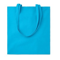 Sac shopping  en coton 140gr/m² personnalisé COTTONEL COLOUR + Matières : coton Couleurs : turquoise goodies publicitaire événem