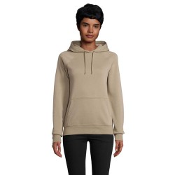 Sweat Capuche Éco-responsable Personnalisable STELLAR Matières : coton biologique Taille textile : XS Couleurs : kaki goodies en