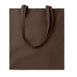 Sac shopping  en coton 140gr/m² personnalisé COTTONEL COLOUR + Matières : coton Couleurs : chocolat objet promotionnel éco-respo