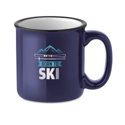 Mug céramique vintage 240 ml personnalisé TWEENIES Matières : grès Couleurs : bleu marine objet publicitaire robuste
