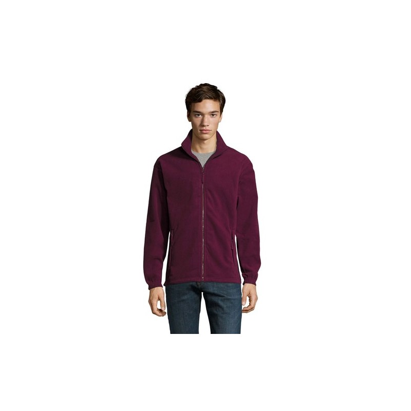 Veste Zippée Micropolaire Personnalisée pour Homme NORTH Matières : PET Taille textile : M Couleurs : bordeaux impression logo h