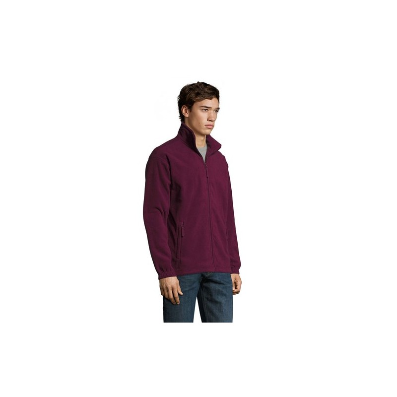 Veste Zippée Micropolaire Personnalisée pour Homme NORTH Matières : PET Taille textile : M Couleurs : bordeaux personnalisation 