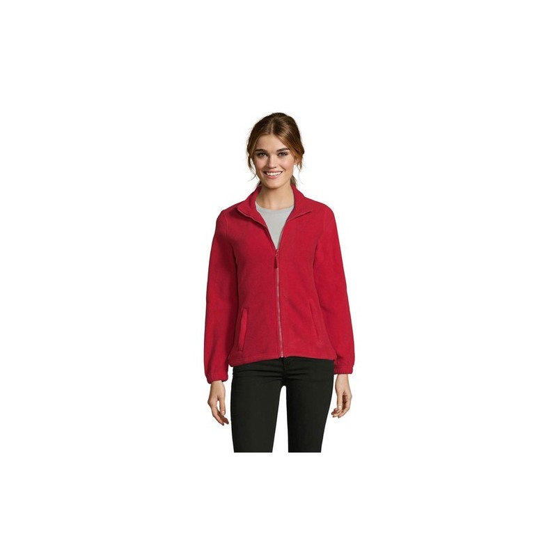 Veste Polaire Femme Personnalisée Éco-responsable - NORTH Matières : PET Taille textile : S Couleurs : rouge impression logo hau