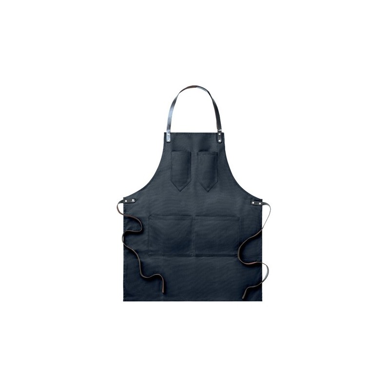 Tablier en toile enduite personnalisé CHEF Matières : coton Couleurs : noir