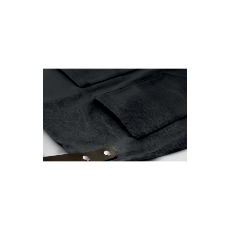Tablier en toile enduite personnalisé CHEF Matières : coton Couleurs : noir impression haute définition
