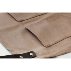 Tablier en toile enduite personnalisé CHEF Matières : coton Couleurs : taupe marquage laser ultra précis