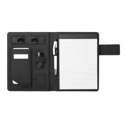 Conférencier A5 personnalisé avec powerbank  POWERNOTY Couleurs : noir cadeau entreprise pas cher