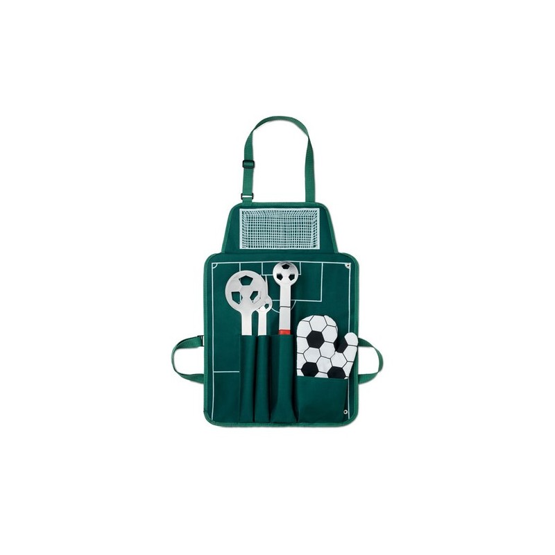 Tablier BBQ Éco-responsable Personnalisé Foot DONAU BALLY Matières : PET Couleurs : vert