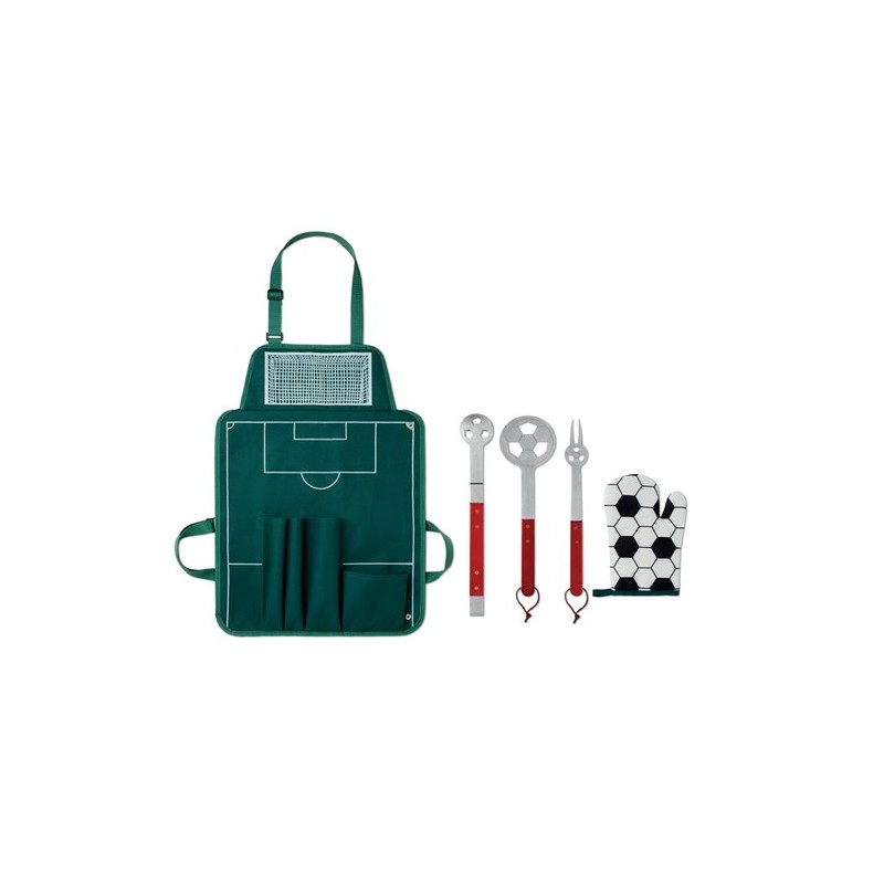 Tablier BBQ Éco-responsable Personnalisé Foot DONAU BALLY Matières : PET Couleurs : vert cadeau entreprise pas cher