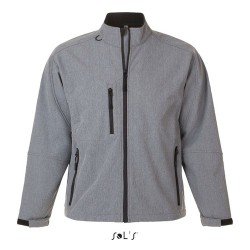 Veste Softshell Imperméable et Chaude Personnalisée Relax Taille textile : L Couleurs : gris chiné impression logo haute qualité