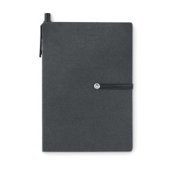 Carnet ligné recyclé personnalisé avec stylo  RECONOTE Matières : papier Couleurs : noir 2