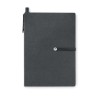 Carnet ligné recyclé personnalisé avec stylo  RECONOTE Matières : papier Couleurs : noir cadeau entreprise pas cher
