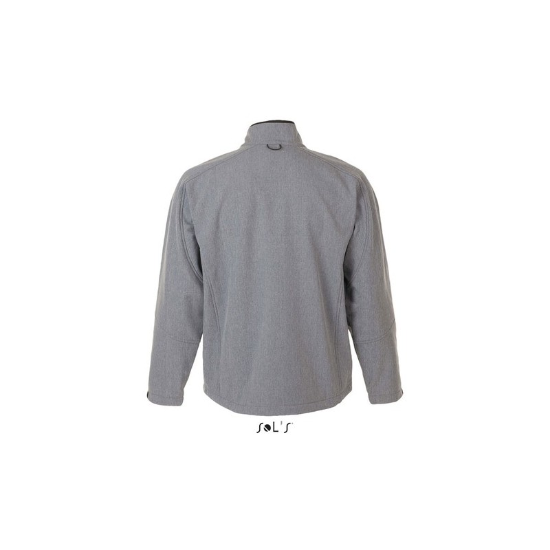 Veste Softshell Imperméable et Chaude Personnalisée Relax Taille textile : XXL Couleurs : gris chiné marquage couleur éclatante
