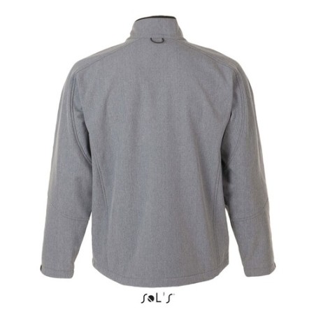 Veste Softshell Imperméable et Chaude Personnalisée Relax Taille textile : XXL Couleurs : gris chiné marquage couleur éclatante