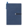 Carnet ligné recyclé personnalisé avec stylo  RECONOTE Matières : papier Couleurs : bleu goodies publicitaire événementiel