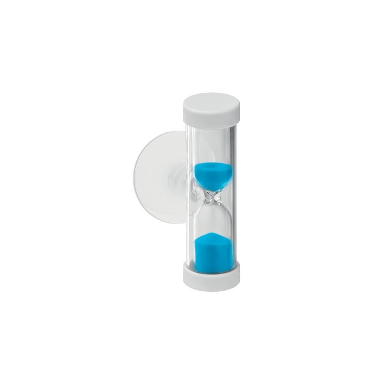 Sablier Éco-responsable de Douche avec Ventouse (4 min) QUICKSHOWER Matières : verre Couleurs : bleu personnalisable avec votre 