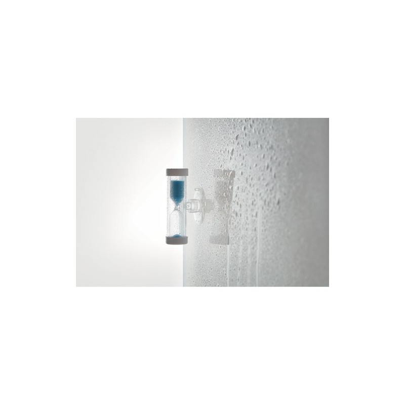 Sablier Éco-responsable de Douche avec Ventouse (4 min) QUICKSHOWER Matières : verre Couleurs : bleu cadeau entreprise pas cher