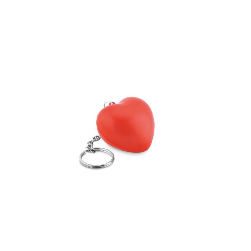 Porte-clés cœur personnalisé en PU LOVY RING Matières : PU Couleurs : rouge personnalisable avec votre logo