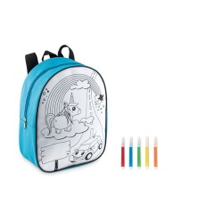 Sac à dos à colorier personnalisé en 600D - BACKSKETCHY Matières : PET Couleurs : turquoise