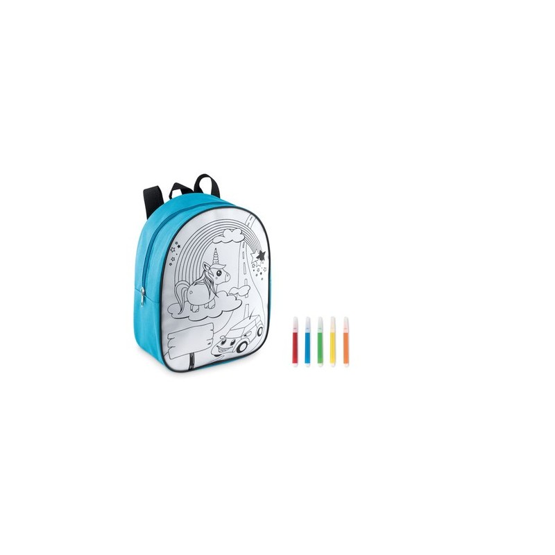 Sac à dos à colorier personnalisé en 600D - BACKSKETCHY Matières : PET Couleurs : turquoise
